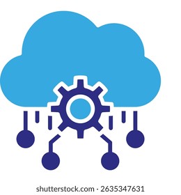 Cloud solid dual color icon. Simple vector icon design in solid color style. Editable vector format