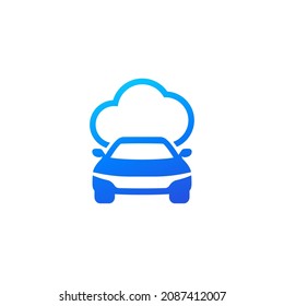 cloud solution, saas for transport, cars icon