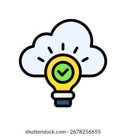 Cloud Solutions Icon Lineal Color Vector Illustration