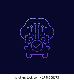 cloud solutions for transport line vector icon