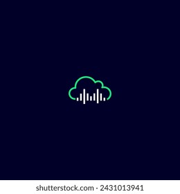 logotipo de gráfico de diseño de sonido de nube
