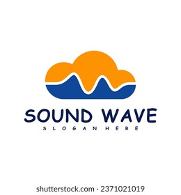 Cloud with Sound wave logo design concept vector. Sound wave illustration design