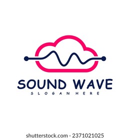 Cloud with Sound wave logo design concept vector. Sound wave illustration design