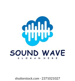 Cloud with Sound wave logo design concept vector. Sound wave illustration design