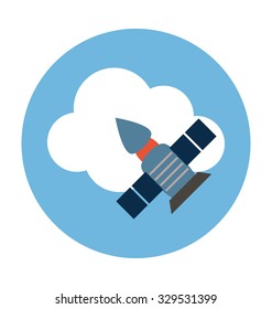 
Cloud Spaceship Colored Vector Illustration
