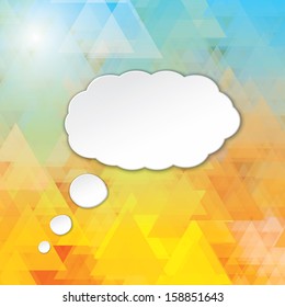 cloud speech bubble for advertising. background. vector eps10