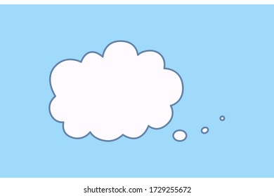 Cloud speech bubble. Clouds textbox for communication, comment and message template