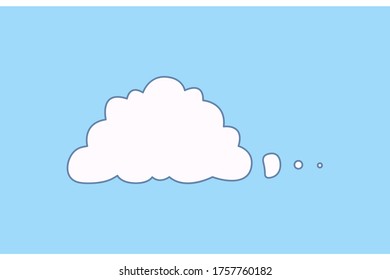 Cloud speech bubble. Clouds textbox for communication, comment and message template