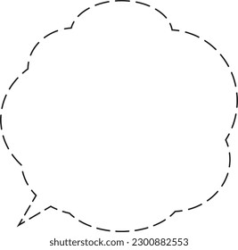 Cloud speech bubble Dashed line Frame only