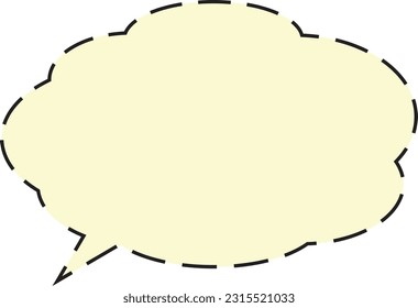 Cloud speech bubble Dashed line Yellow