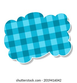 cloud speech bubble design cartoon art with blue square background 