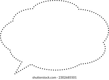 Cloud speech bubble Dotted line White paint