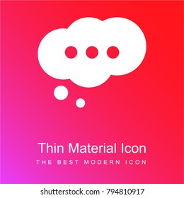Cloud speech bubble with ellipsis red and pink gradient material white icon minimal design