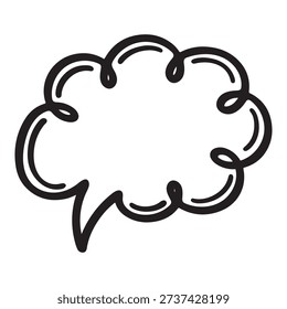 Cloud Speech Bubble Outline Clipart Icon