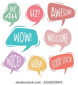 Cloud speech bubbles collection set, Speech Bubble set. Talk bubble vector