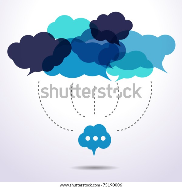 Cloud Speech Bubbles Connecting Stock Vector Royalty Free 75190006