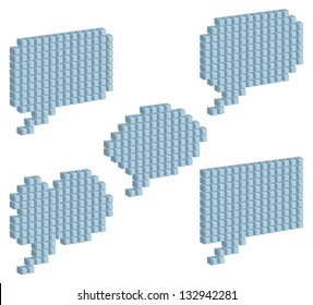 Cloud for a speech of gray cubic blocks