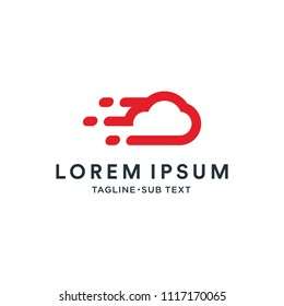 Cloud speed logo suitable for cloud computing logo