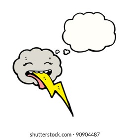 cloud spitting lightning cartoon