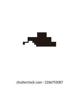 Cloud, squares geometric symbol simple logo vector