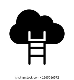 cloud stair glyph icon