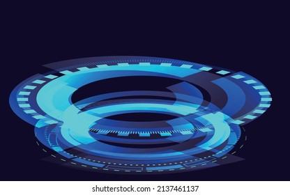 A cloud stands in the air with a halo below, technology vector illustration