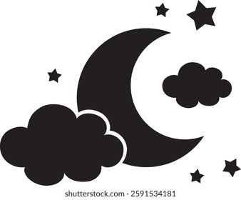 Cloud with Star Children's Room Interior Baby room Decoration Night sky