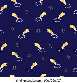 patrón impecable con un lindo doodle de fondo azul. vector dibujado a mano. 