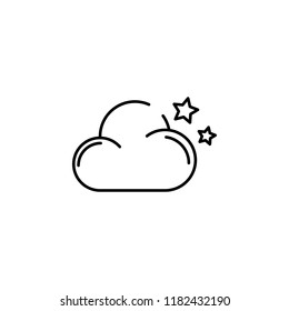 cloud of the star concept line icon. Simple element illustration. cloud of the star concept outline symbol design from Winter set. Can be used for web and mobile UI/UX