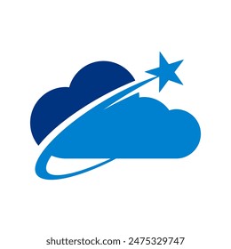 Cloud star design logo template illustration