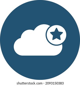 Cloud Star Isolated Vector icon which can easily modify or edit

