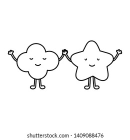cloud and star kawaii characters