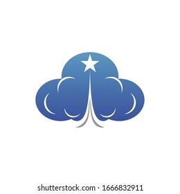 Cloud and star logo design