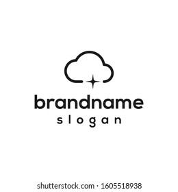 cloud star logo design vector