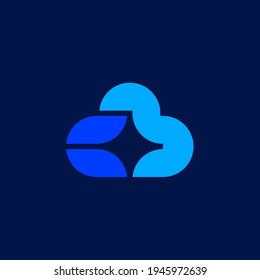 cloud star logo. editable and easy to custom