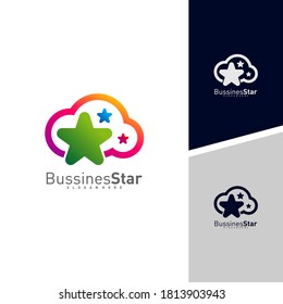 Cloud Star Logo Template Design Vector, Concept, Creative Symbol, Icon