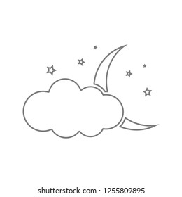 Cloud, Star ,Moon icon. Element of cyber security for mobile concept and web apps icon. Thin line icon for website design and development, app development