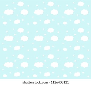 cloud and star pattern background