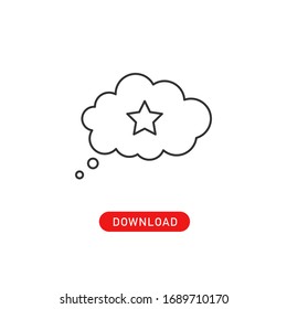 Cloud with star. Vector Loyalty program line icons on white