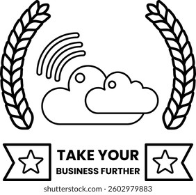 A cloud with a star and the words take your business further written below it
