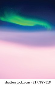 Cloud and starry sky. Natural backdrop with fog waves and polar lights