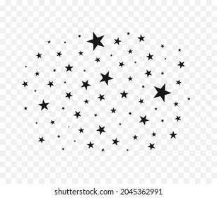 Nube de estrellas. Estrellas de espuma aisladas en un fondo blanco. Cielo estrellado. Ilustración del vector