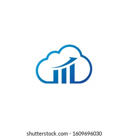 Cloud statistics logo tempate. cloud business icon. consulting cloud logo.