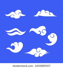 cloud sticker, black chinese design
