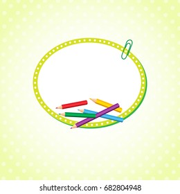 Cloud Sticker Decorated With School Supplies Icon Flat Vector Illustration