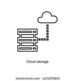 Cloud stogare icon vector on white background. Black icon illustration