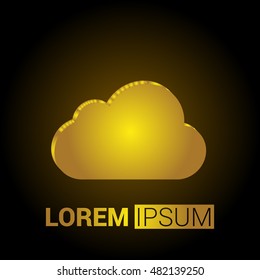 Cloud Storage 3D Golden Metallic Premium Royal Corporate Logo / Icon