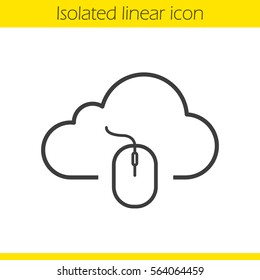 Cloud storage access linear icon. Thin line illustration. Cloud computing contour symbol. Vector isolated outline drawing