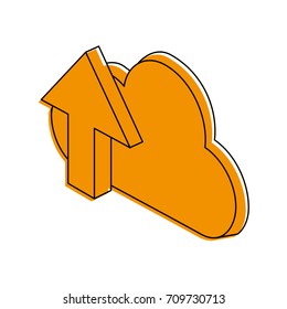 cloud storage with up arrow icon image