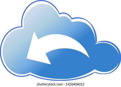 Cloud storage back data. Vector icon.